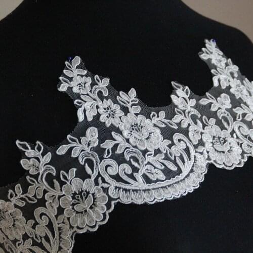 Wedding Veil Shoes round Silk Fan Doll DIY White Cording Lace Trim Material Accessories