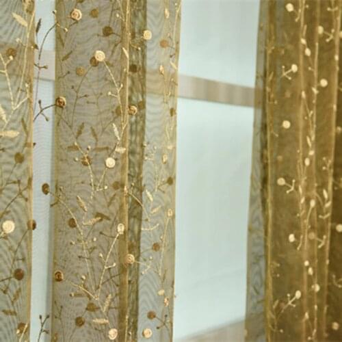 Embroidered Tulle Curtains For Living Room Bedroom American Style Pastoral Window Curtains For Kitchen Cortinas Rideaux Voilage