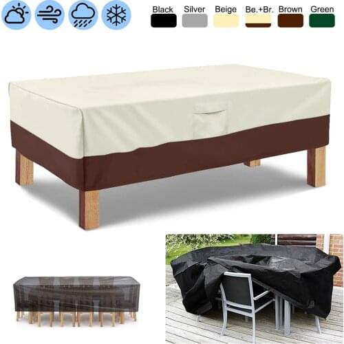 Outdoor Heavy Duty Lawn Patio Furniture Covers with Air Vent and Padded Handles Patio Outdoor Dining Table Cover Chairs Cover
