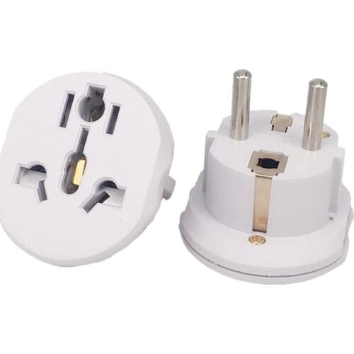 New Universal copper CE Japan AU US to EU travel plug adapter German France 2pins grounding European Schuko power plug 16A 250V