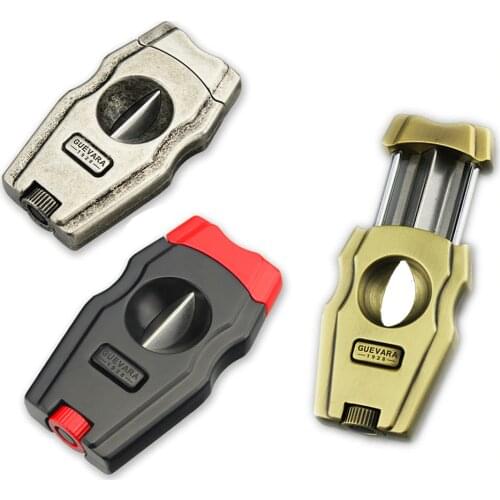 RUSSIA STOCK Cigar Cutter V -cut Stainless Steel Guillotine Gold Cut 62 Ring Gauge Cigar With Punch