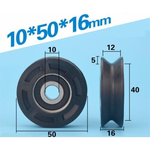 [V1050-16]10PCS high loading 6200RS bearing coated with PA NYLON roller wheel V groove bearing pulley roller 1050VV 10*50*16mm