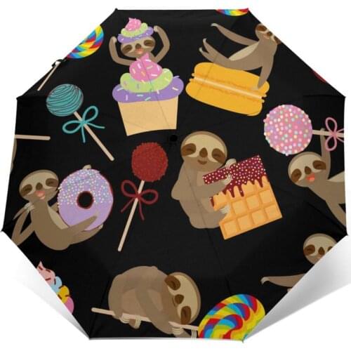 Wind Resistant Folding Automatic Umbrella Women Auto Cakes Pattern Windproof Umbrellas Rain For Men Parasol