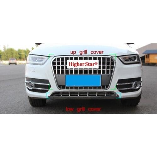 Higher star ABS with Chrome car up grill decorative cover,low grill decorative trim frame for Audi Q3 2013-2015