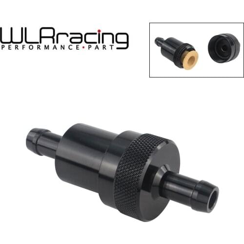WLR - 20 Pieces In-Line Street Fuel Filter 5/16" Inlet/Outlet Polished Aluminum Washable 150 FUEL FILTER WLR-SLF0520-05