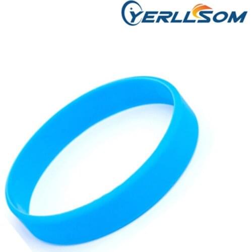 YERLLSOM 100pcs/Lot High Quality sky blue silicone bracelets wristbands custom for promotional gifts BK015