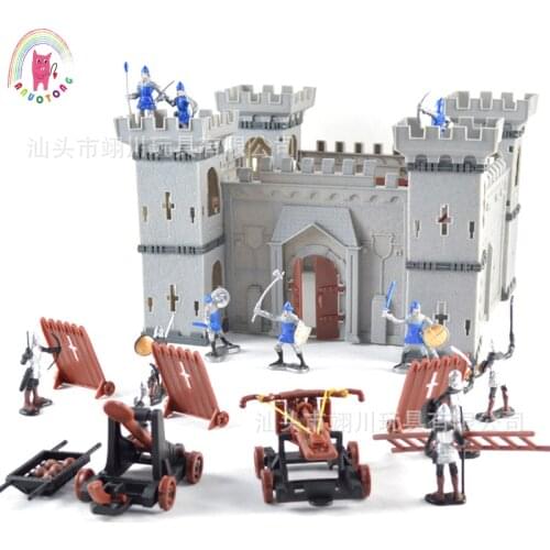 19pcs Medieval Knight Catapult Castle Soldiers Infantry Action Figures Castle Soldiers Model Assembled Building Military toy set
