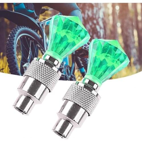 2Pcs Luminous Tire Valve Caps with LED Flashing Light for Car Bicycle Motorcycle