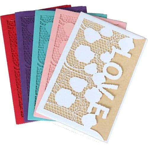 25Pcs Tulip Love Wedding Invitation Marriage With Pearl Paper Laser Cut Bride And Groom Invitation Greeting Cards Party Supply