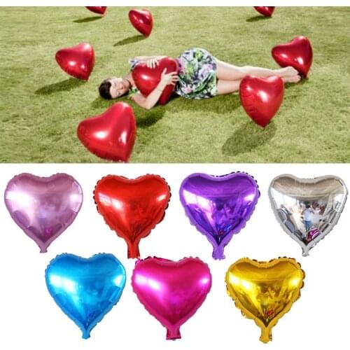 5pcs 10 Inch Colorful Love Heart Foil Helium Balloons Wedding Party Birthday Celebration