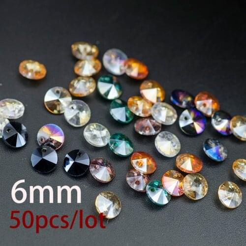 50pcs / lot 6mm Glass Crystal 6428 xilion pendant Bead, Handmade Necklace Bracelet Jewelery Making Material