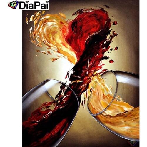 DIAPAI Diamond Painting 5D DIY 100% Full Square/Round Drill "Red wine glass" Diamond Embroidery Cross Stitch 3D Decor A24911