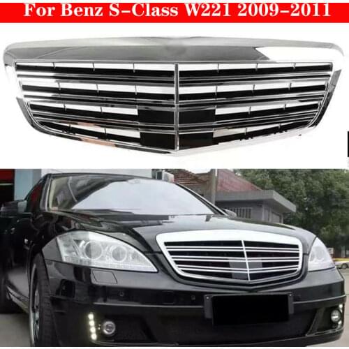 Auto Styling Middle Grille For Mercedes-Benz S-Class W221 2007-2013 ABS Plastic Front Bumper Grill Center Grille Vertical Bar