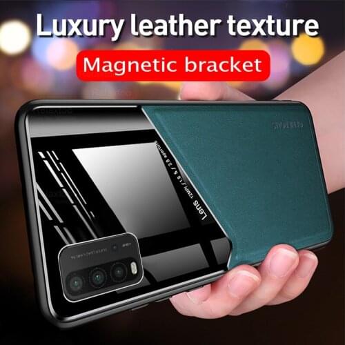 Leather texure car magnetic holder phone cover for xiaomi redmi 9t 9 t t9 redmi9t 6.53'' 2021 case hard pc back cover