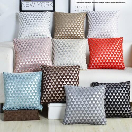Convas flocked triangle modern cushion cover decorative pillow case throw pillow case