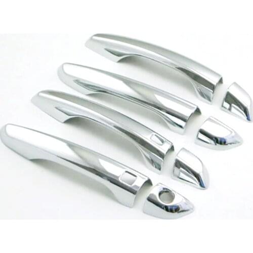 For Hyundai Elantra Avante 2015 2016 2017 Sedan Chrome 8pcs Exterior Door Handles Cover Trim Molding Protection 2 smart holes