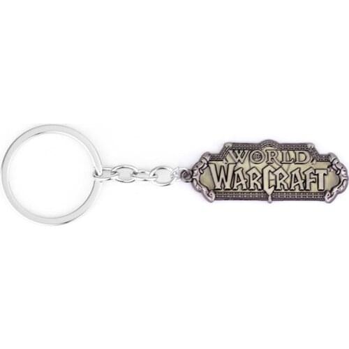 Dongsheng Hot Sale BLZ Game World Of Warcraft Keychain Engraved WOW Logo Metal Keyring Fans Men Women Chaveiro Jewelry