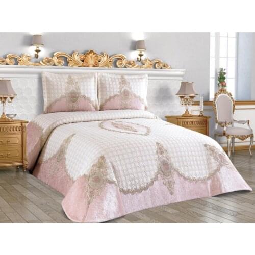 Elegant French Guipure Quilted Double Bed Cover Coverlet Set 3 Pieces Pillowcases Bed Lining Good Quality Bed Clothing - Tale