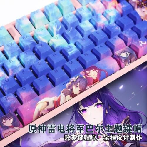Genshin Impact Raiden Shogun Baal Keycap Keyboard Stickers Cool Man Fans Otaku Game Player Cosplay Props Accessories Gift