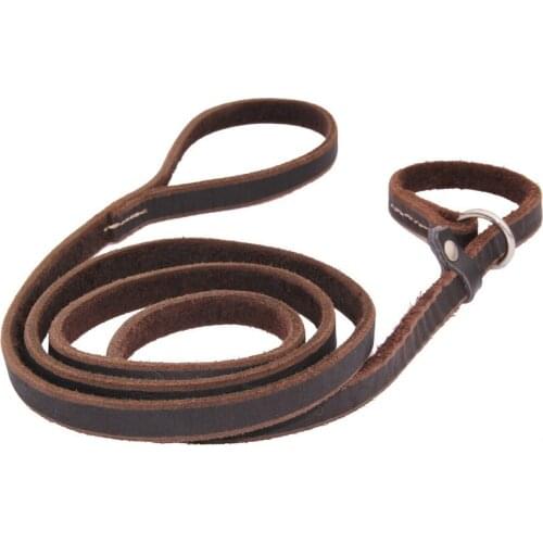 Leather P Chain Dog Leash Slip Collar pet Walking Lead Real Leather Large Dog Traction Rope For small Medium Big Dogs