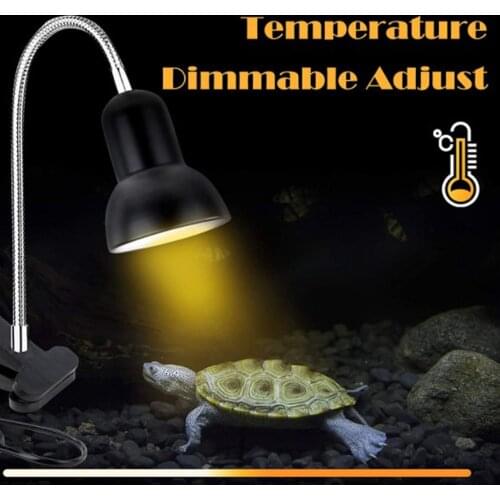 Reptile Heating Lamp UVB Reptile Light 50W 70W Bulbs Clip Basking Lamp for Lizard Turtle Aquarium Tank Adjustable Temperature