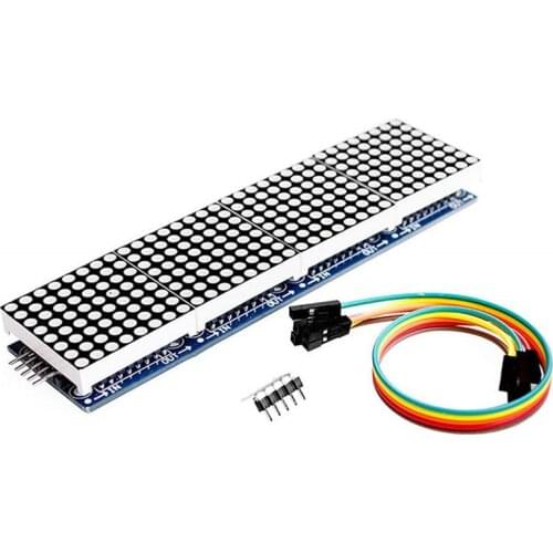MAX7219 Dot Matrix Module Microcontroller 4 In One Display with 5P Line 4 in 1 Red/Green