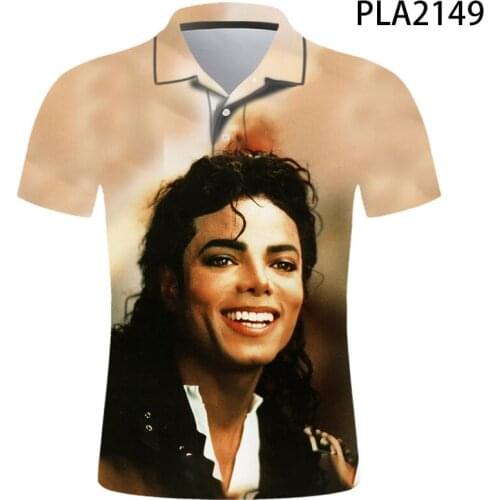 Michael Jackson MJ New Summer 3D Printed Fashion Ropa Men Polo Shirts Boy Short Sleeve Casual Ropa De Hombre Cool Polo Homme