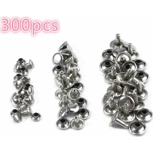 Metal Single Layer Rivets Studs Round Rapid Spike for Leather Craft Bag Belt Garment Shoes Pets Collar Decor 300sets