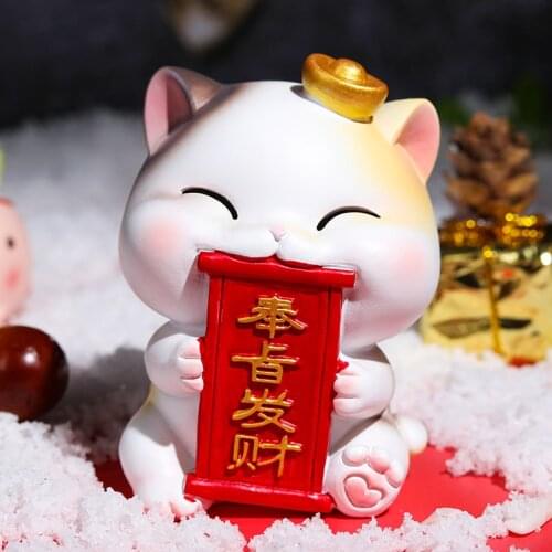 Trendy Kid Doll Genuine Country Tide Cute Lucky Cat Christmas Gift Computer Desktop Decoration Kawaii Toy Blind Random Box