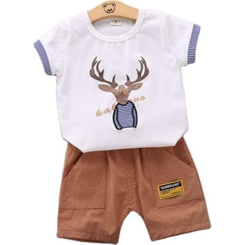 Fashion Summer Baby Boys Girls Clothes Children Cartoon Cotton T-Shirts Shorts 2Pcs/sets Toddler Casual Costume Kids Tracksuits