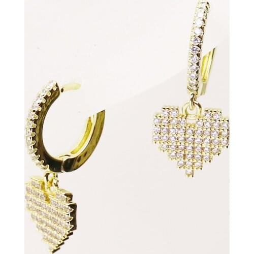 10 Pairs Fashion Zirconia Heart Series zirconia heart shape earrings drop earrings fashion jewelry earrings women earrings 8270