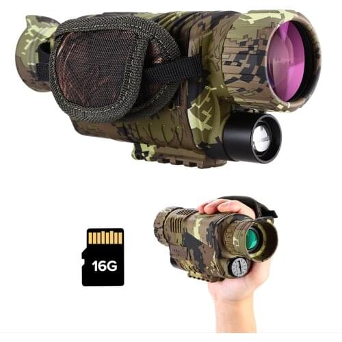 Night Vision Monocular Binoculars 16G IR Telescope 5x8 Optics Scope Photo Video Recording Hunting Camera DVR Devices