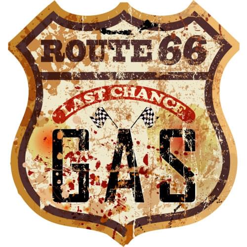 Route 66 Gas Tank Old School Sticker Cafe Racer Ace Bobber Cult #11