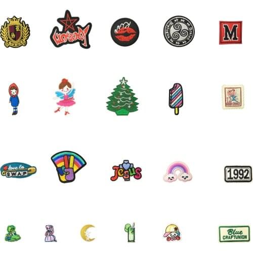 New Listing Embroidery Hot Melt Adhesive Patch Stickers DIY Clothing Iron Cloth Stickers Badge Accessories Craft Supplies