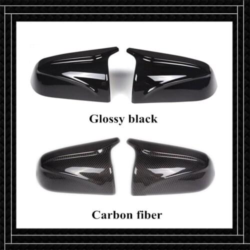One Pair Real Carbon Fiber Mirror Cover Housings For Tesla Model 3 2017 2018 2019 Glossy black ABS Side Rear View Mirror Cover