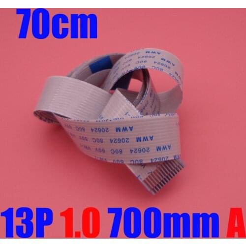 50pcs/lot New FFC FPC flat flexible cable 13p 1.0mm pitch 13 pin Forward Length 700mm Ribbon Flex 13pin AWM 20624 80C 60V VW-1