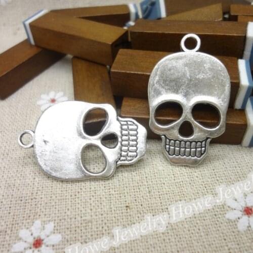10pcs Charms Skull Pendant Tibetan silver Zinc Alloy Fit Bracelet Necklace DIY Metal Jewelry Findings