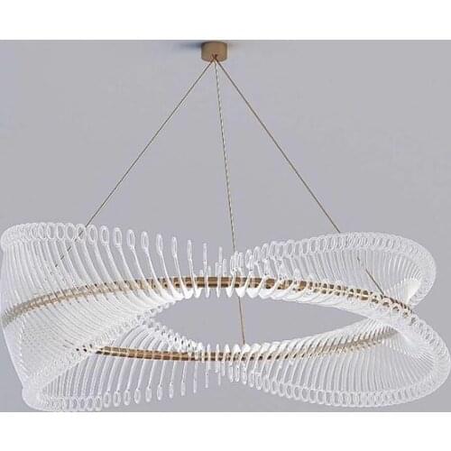 Postmodern light luxury personality chandelier simple bedroom study dining room living room designer circle chandelier