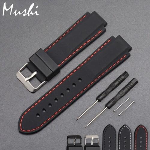 Silicone Rubber Watchband For Timex T49859|T2N720|T2p141|T2n722|723|738|739 Strap Quality black waterproof watch strap with tool