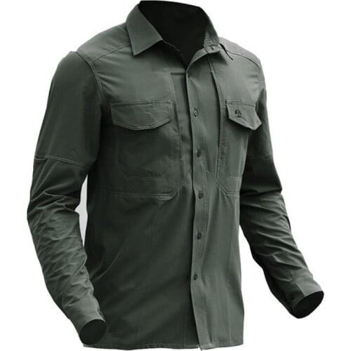 Military Tactical Long Sleeve Shirts Mens Quick Dry Uniform Autumn Breathable Shirts Soft New Fabric Casual Cargo Clothes