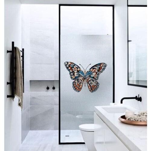 Cute animal butterfly glue-free electrostatic glass film sticker window grille sticker toilet bathroom opaque privacy window fil