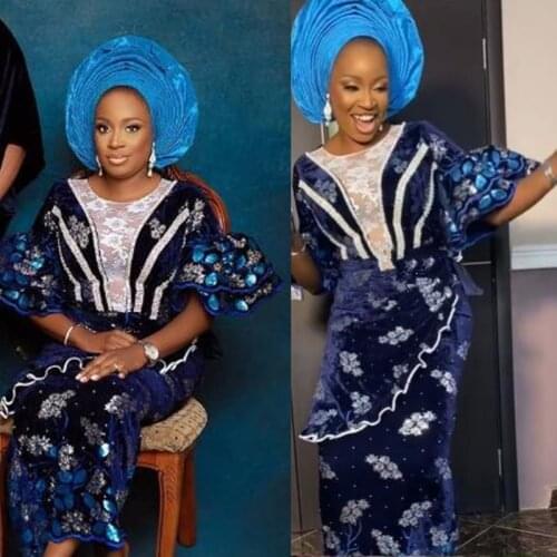 SJD LACE 2020 African Lace Fabric With Stones Nigerian Velvet Lace Fabric Embroiderey Colorful Sequins Wedding Party SewingA2012