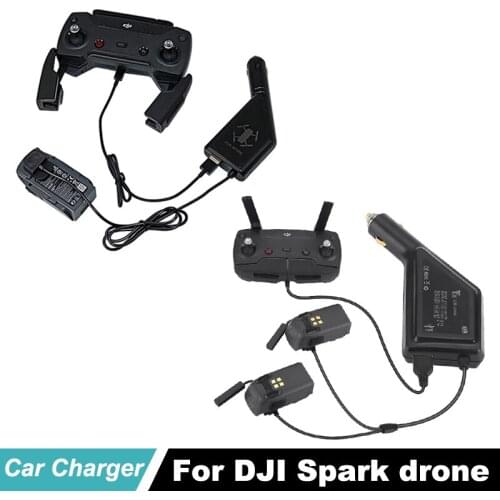 DJI Spark Battery Fast Car Charger and Remote Control Charging Hub Car Connector USB Adapter for DJI Spark Accessories