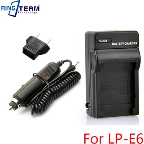 LC-E6 CBC-E6 LP-E6 Battery Charger & Car Adapter for Canon EOS 5D Mark II III / 5D 2 3 6D 7D 7D2 7DII 60D 60Da 70D 80D XC10