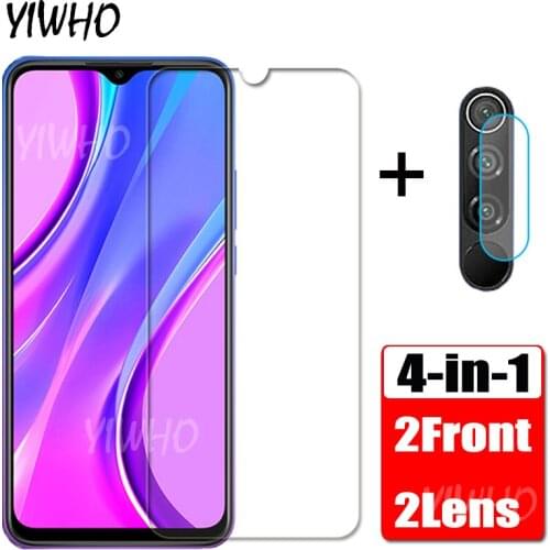 4 in 1 for Xiaomi Redmi 9 Glass Camera Len Protective Glass for Xiami Redmi 9 Screen Protector Tempered Glas Film On Red Mi 9