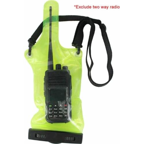 Green Waterproof Transparent Radio Bag Set Case Cover Protector for Walkie