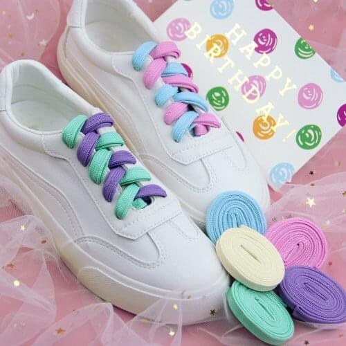 1 Pair Shoelace Flat Popular Sports Shoes Laces Casual Canvas Shoelaces Candy Color White Black Green Shoelaces 110CM