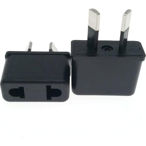 10 X AU 2 Pin Max. 250V 6A Mini Adapter Change EU/US/Japan Plug With Semi Rubber Insulated Feet Black Copper Socket