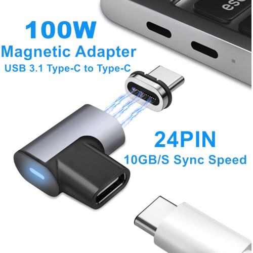 Newarrival 24-Pin Type-C Magnetic Adapter 3.1 Converter PD 4K HD Video Hub Sync for MacBook Huawei Car Safe Driving Portable