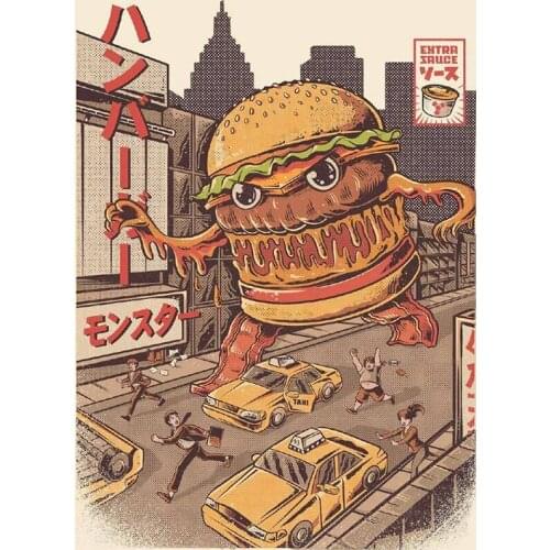 DIY Full Diamond Painting Hamburger War City Drill Embroidery Mosaic Machine Cross Stitch Handcraft Gift JX309